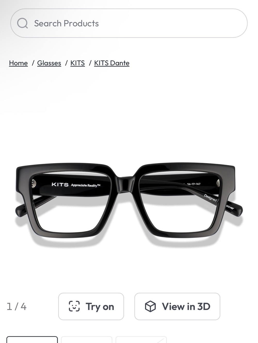 Kits Dante Women's Black Acetate Frames, Non-Prescription